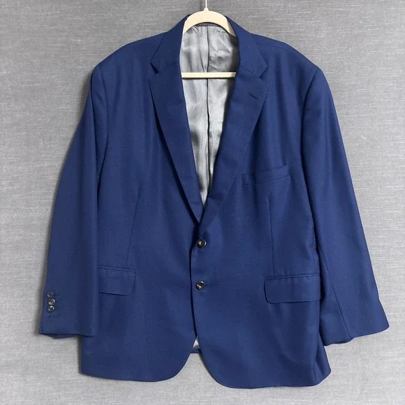 Tom James Sport Coat 46R Blue Surgeons Cuff USA Union Made Blazer Jacket Custom - Picture 2 of 12